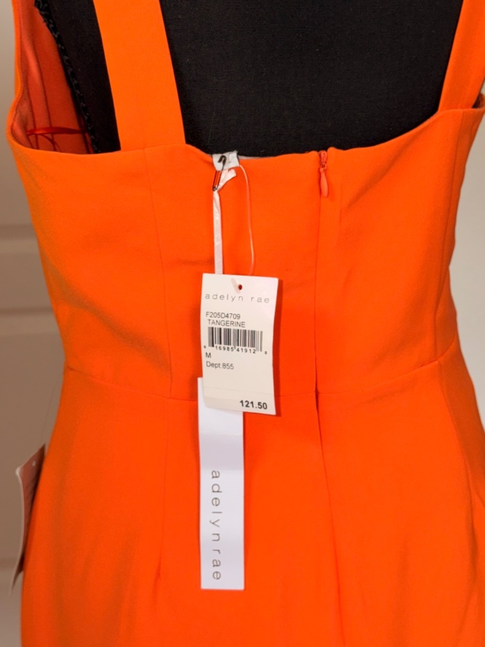 Adelyn Rae Nordstrom Tangerine Orange V-Neck Midi Dress M NWT - Picture 4 of 8